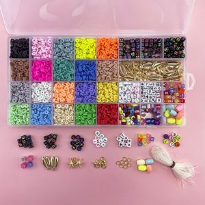 Konst och hantverk Clay Beads Kit 20 Färger 3200st mjuk lerpärlarmband gör lådan Diy Set Gift for Boys Girls Kids Art Craft 230923