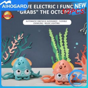 ElectricRC Animals 12PCS Kids Induction Escape Crawling Crab Octopus Toy Baby Electronic Pets Musical Toys Educational Toddler Moving 230922