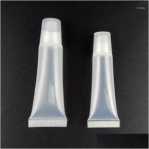 梱包ボトル卸売10pcs 5ml/10mlボトル補充可能な空の化粧品チューブリップグロスクリアコンテナメイクアップツール11ドロップデリブotdoy