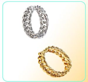RC476 Silver Gold Mens Spinner Ring Figit for Lenit Stael Stael 6 mm 6 mm Chunky Chunk Cuban Link Chain 710 Pinky Thumb3428844
