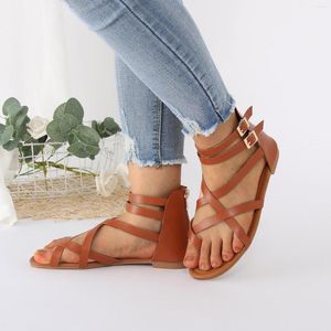 Sandálias de estilo de senhora Bohemian Toe Folk Retro Summer Sapatos Sem calcanhar Estudante Casual Roman Pearl Saltos para mulheres 5056 s