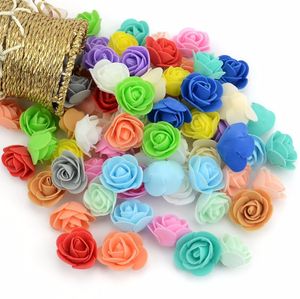Fiori secchi 50PCSBag Mini PE Foam Rose Flower Head Artificiale fatto a mano Fai da te Decorazione della casa Decorazione per feste festive 230923