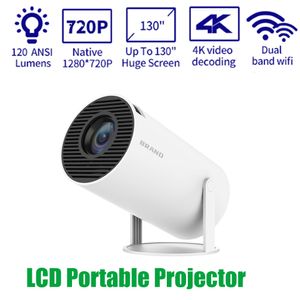 Projectors Projectors HY300 Smart Projector Android 11 1GB 8GB Hem Beamer Support 4K Avkodning för hemmabio Videopyector 720p WiFi 6 BT 5.0 230922