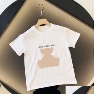 T-Shirts Tasarımcı Sevimli Çocuk Gömlek Erkekler İçin Kızlar Günlük Giyim Tişört Baskı Çocuklar Bebek Bebek Kısa Kollu Ekose Bluz Üstler Dr Dhxls