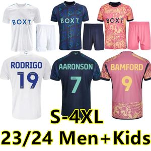 S-4XL 23 24 Bamford Llorente Futbol Formaları Evde 2023 2024 Adams Aaronson Harrison Sinisterra James Maillots de Futbol Kids Kit Futbol Gömlek Leeds Unitedes