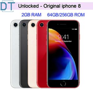 Original desbloqueado Apple iPhone 8 LTE Celular 64G / 256G ROM 2GB RAM Hexa Core 12.0MP iOS Smartphone com impressão digital, 100% totalmente funcional