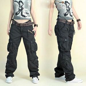 Spodnie damskie Capris Przyjazd moda hip -hop luźne spodnie dżinsy w lupgy cargo spodnie dla kobiet 230922