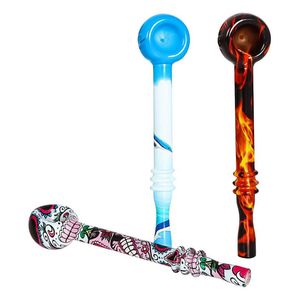 Mais recente Tubos Coloridos Pyrex Tubo De Fumar De Vidro Grosso Handpipe Portátil Handmade Seco Erva Tabaco Oil Rigs Filtro Bong Mão Novidade Arte