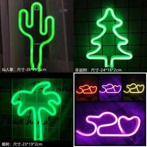 Multi Styles Neon Sign Colorful Rainbow LED Night Lights For Room Home Party Wedding Decoration Table Lamp Powered by USB 12 LL