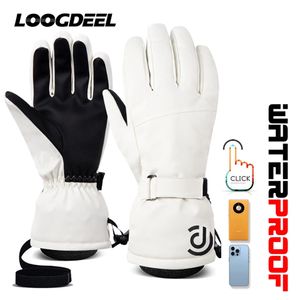 Luvas de esqui homens mulheres luvas de esqui inverno quente à prova de vento impermeável touch-screen velo antiderrapante snowboard snowmobile ciclismo luvas de esqui 230922