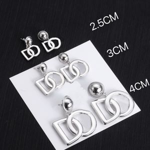 2.3.4CM Optional Ear Stud Earring Classics Silver Gold letter Copper Earrings Brand Designer Simplicity Women Jewelry Accessories Gifts Wholesale Retail