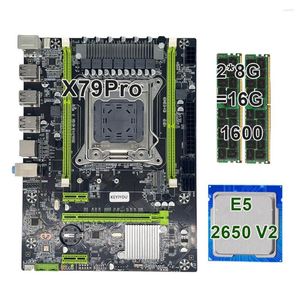 마더 보드 keyiyou x79 Xeon E5 2650 V2 CPU 2 8GB 16GB DDR3 1600MHZ ECC Reg RAM 메모리 콤보 키트 세트 NVME SATA SERV