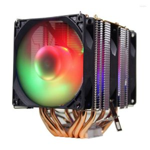 Datorkylningar 6 värmepipe Dual-Tower Weatsinfor Cooling Fan Support 1/2/3 FANS 4PIN CPU COOLER FÖR 775 115X 1366 2011 AM3 AM4 FM1 FM2 KIT