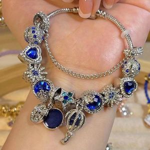 Designer Bracelet Pan System Large Hole Alloy DIY String Bracelet Treasure Blue Creative Bracelet