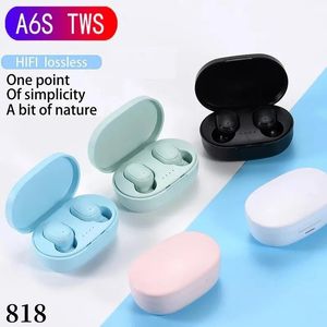 TOP A6S TWS Wireless Bluetooth Headset Earphones PK Xiaomi Redmi Airdots Buller Corting Earbuds Blutooth för all smarttelefon 818D