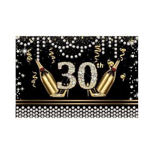 Украшение для вечеринки, фон для дня рождения, декор Happy 30, 40, 50 Adt 30, 40, 50 лет, юбилейные поставки, Прямая доставка, домашний сад Fe Ot0Sn