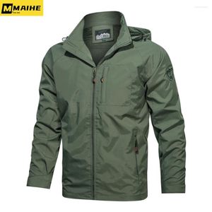 Men's Jackets Techwear Mountaineering Hooded Submachine Jacket Windproof Casual Coat Outdoor Large Windbreaker 5XL