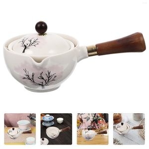 Dinnerware Sets Ceramic Side Handle Jug Chinese Traditional Teapot Loose Brewing Mini Kettle Delicate Ceramics Dispenser Travel Portable