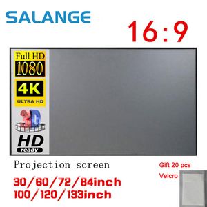 Проекционные экраны Salange Экран для проектора 72 84 100 120 дюймов Антисветовой экран для дома на открытом воздухе Офис Портативный 3D HD проекционный экран 230923