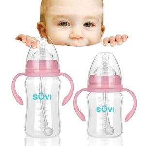 Mamadeira para amamentação de bebês recém-nascidos, chupeta de silicone PP para alimentação de água com leite 180ML 240ML 300ML