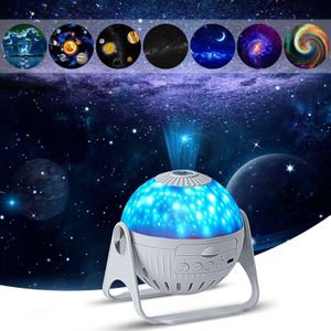 Projektorlampen LED Galaxy Projektor 7 in 1 Planetariumsprojektor Nachtlicht Sternprojektorlampe für Kinder Babyzimmer Dekor Deckennachtlichter 230923