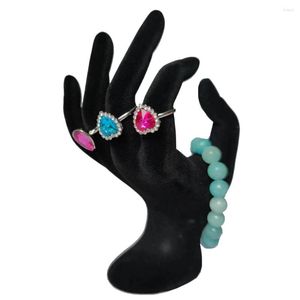 Jewelry Pouches Fashion Velvet Ring Display Stand Ok Shaped Hand Bracelet Chain Storage Holder Necklace Organizer Charm Counter Showcase