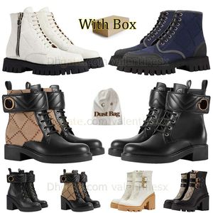 Hochwertige Martin-Stiefel mit hohem Absatz, Damen-Wüstenstiefel mit Reißverschluss, Stiefeletten, Kampfstiefel, Schnürstiefel, hoher Lederstiefel, Plateau-Absatz, Oxford-Schuh, Schneestiefel mit Box