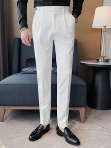 Men's Pants Autumn Business Men Work Suit Slim Fit Long Trousers Solid Color Pencil Male British Style Cargo Size 29-36