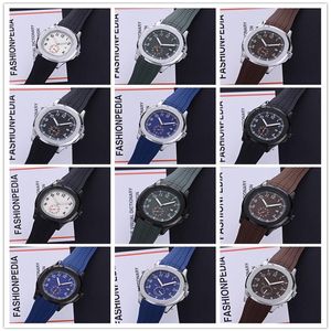 Ny ankomst Sport 43mm Quartz Mens Titta på Dail Rubber -rem med datum Högkvalitativa armbandsur 17Colors Watches2551