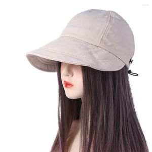 Wide Brim Hats Casual Travel Outdoor For Girls Sun Cap Sunscreen Women Cotton Snapback Hat Korean Style Visors Baseball