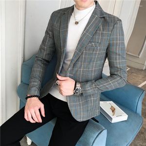 Männer Anzüge 2023 Frühling Und Herbst Stil Haupt Push Gedruckt Anzug Koreanische Slim Fit Freizeit Single West