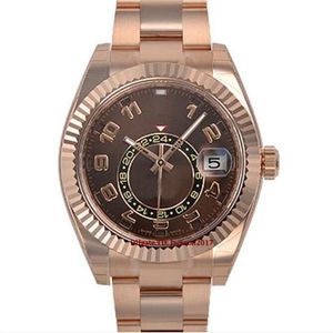 Christmas gift Original box certificate Casual Modern Mens Watches 326935 Mens 18k Gold Chocolate Sunray Dial 42mm237j