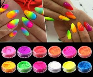 12 BoxesSet Fluorenscence Nails Powder Colorful Glitters Nail Powder Summer Flakes Dust Nail Art Decorations7942316