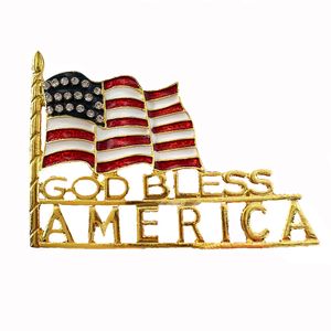10 Pz/lotto Smalto Patriottico Americano God Bless America lettera USA Flag 60*44mm Spilla Spilla