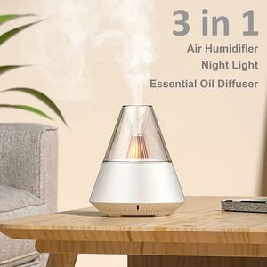 1pc, Volcanic Shape Humidifier, USB Air Humidifier Essential Oil Diffuser With Night Light Portable Small Aromatherapy Diffuser For Bedroom Living Room Office