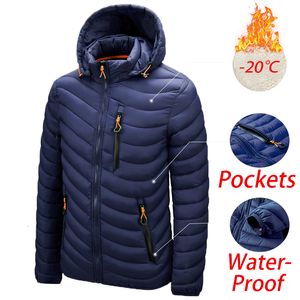 Mens Down Parkas Men Autumn Winter Warm Waterproof Jacket Coat Huven Casual Outwear Löstagbar HAT Outfits Man 230923