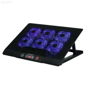 Laptop Cooling Pads ICE COOREL Laptop Cooler Six Cooling Fan and 2 USB Ports Cool pad Notebook stand with Light LCD Display For 13-16 inch L2309231