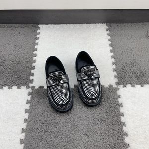 Triangel spänne barn loafers choklad monolit mjuk loafer pojkar flickor sneakers prinsessor skor vår svarta casual skor baby pojkar skola barn mary janes sko