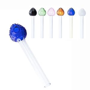 Großhandel billige Mini Erdbeere Rauchen Handpfeife 4 Zoll Länge bunte Pyrex Glas Ölbrenner Rohre für Wasser Bong Dab Rig