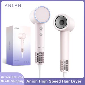 Hair Dryers ANLAN Anion High Speed Dryer Negative Ion 120000 Rpm Professional Care Magnetic Nozzle Low Noise Hairdryer 230923