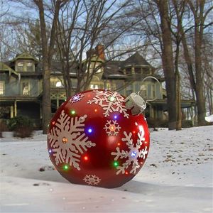 Weihnachtsdekorationen, 60 cm, aufblasbare, dekorierte Bälle, Baumatmosphäre, Kugeln, Spielzeug für den Außenbereich, 230923