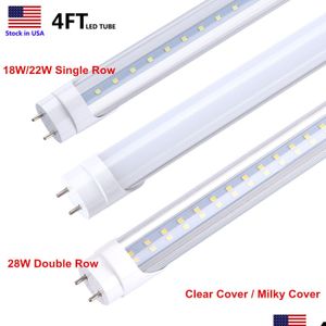 Led Tubes 4Ft Shop Lights 4 Feet 18W 22W 28W Tube Lighting Smd 2835 Light Bbs T8 G13 Fluorescent Lamp 5000K 6000K Drop Delivery Bulbs Dh76Q