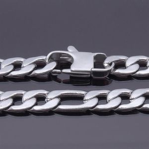 Zincirler 12mm genişlik 18 '' - 36 '' inç uzunluğu özelleştiren erkek yüksek kaliteli paslanmaz çelik kolye figaro zinciri 289c