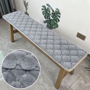 CushionDecorative Pillow Thickened Plush Long Bench Cushion Mahogany Customized Solid Wood Sofa Card Seat For Winter 230922