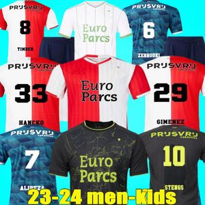 2023 2024 Feyenoords Kokcu Danilo Soccer Jerseys Quarto Gimenez 23 24 Homens Kits Kits Home Away Terceiro Travener 4ª Camisa de Futebol Hartman Paijao Taabouni Madeira