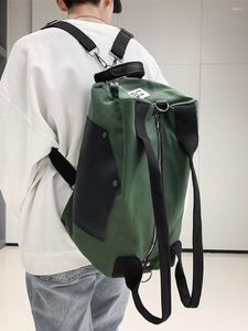 Sırt çantası Erkek Omuz/Crossbody Bag Tuval Kontrast Renk Öğrenci Okulu Günlük Sokak Seyahat