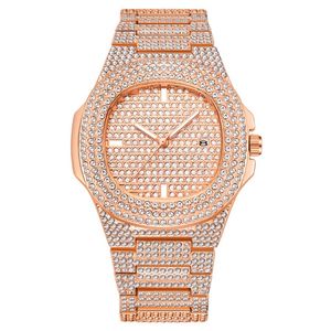 Wlisth varumärke Quartz Mens kvinnor Watches Light Luxury Full Crystal Diamond Luminous Watch 42mm Diameter Dial Bling Unisex Wris250w