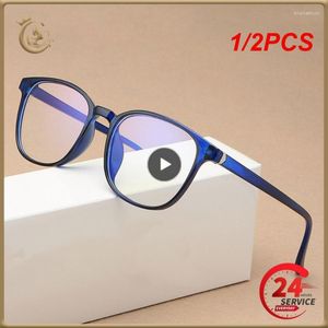 Solglasögon 1/2 st. Vanliga tydliga glasögon Anti Blue Light Glass för dator svart fyrkantig ram som blockerar falska