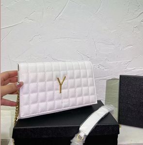 Läder rektangel plånbok quiltad klaff axel väska kvinna lyx designer väskor mode handväskor messenger crossbody plånbok lady koppling