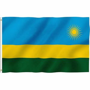 Inne imprezy imprezowe Zwjflagshow 90x150cm Rwanda National Flag 3x5ft Fabrics Wiszący niestandardowy baner do dekoracji 230923